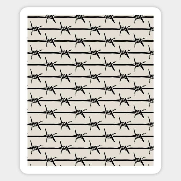 Barbed wire white Sticker by Milatoo